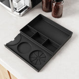 Maxbell Silicone Coffee Mat Non Slip 60x40 cm with Raised Edges Espresso Machine Mat Black