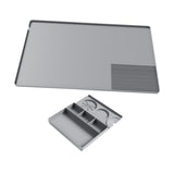 Maxbell Silicone Coffee Mat Non Slip 60x40 cm with Raised Edges Espresso Machine Mat Gray
