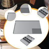 Maxbell Silicone Coffee Mat Non Slip 60x40 cm with Raised Edges Espresso Machine Mat Gray