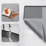 Maxbell Silicone Coffee Mat Non Slip 60x40 cm with Raised Edges Espresso Machine Mat Gray