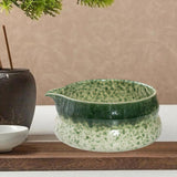 Maxbell Japanese Ceramic Matcha Bowl Portable Tableware for Home Dining Room Kitchen Green