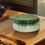 Maxbell Japanese Ceramic Matcha Bowl Portable Tableware for Home Dining Room Kitchen Green