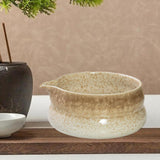 Maxbell Japanese Ceramic Matcha Bowl Portable Tableware for Home Dining Room Kitchen White