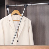 Maxbell Adjustable Wardrobe Lift Rail Organizer Accessory for Cloakroom Side Mounted Silvery 55cm to 70cm
