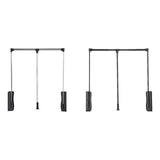 Maxbell Adjustable Wardrobe Lift Rail Organizer Accessory for Cloakroom Side Mounted Silvery 55cm to 70cm
