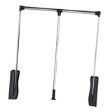 Maxbell Adjustable Wardrobe Lift Rail Organizer Accessory for Cloakroom Side Mounted Silvery 55cm to 70cm