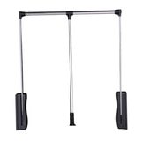 Maxbell Adjustable Wardrobe Lift Rail Organizer Accessory for Cloakroom Side Mounted Silvery 55cm to 70cm