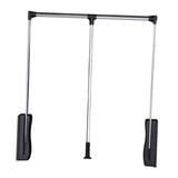 Maxbell Adjustable Wardrobe Lift Rail Organizer Accessory for Cloakroom Side Mounted Silvery 55cm to 70cm