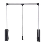 Maxbell Adjustable Wardrobe Lift Rail Organizer Accessory for Cloakroom Side Mounted Silvery 55cm to 70cm