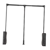 Maxbell Adjustable Wardrobe Lift Rail Organizer Accessory for Cloakroom Side Mounted Gray 93cm to 125cm