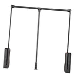 Maxbell Adjustable Wardrobe Lift Rail Organizer Accessory for Cloakroom Side Mounted Gray 93cm to 125cm