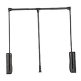 Maxbell Adjustable Wardrobe Lift Rail Organizer Accessory for Cloakroom Side Mounted Gray 93cm to 125cm
