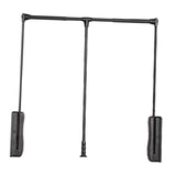 Maxbell Adjustable Wardrobe Lift Rail Organizer Accessory for Cloakroom Side Mounted Gray 93cm to 125cm