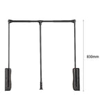 Maxbell Adjustable Wardrobe Lift Rail Organizer Accessory for Cloakroom Side Mounted Gray 93cm to 125cm