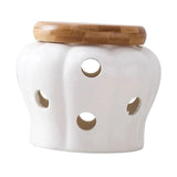 Maxbell Porcelain Garlic Keeper Pumpkin Shaped for Housewarming Gift Household Party