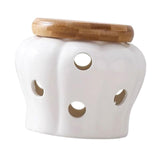 Maxbell Porcelain Garlic Keeper Pumpkin Shaped for Housewarming Gift Household Party