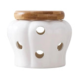 Maxbell Porcelain Garlic Keeper Pumpkin Shaped for Housewarming Gift Household Party