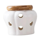 Maxbell Porcelain Garlic Keeper Pumpkin Shaped for Housewarming Gift Household Party