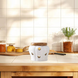 Maxbell Porcelain Garlic Keeper Pumpkin Shaped for Housewarming Gift Household Party