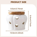 Maxbell Porcelain Garlic Keeper Pumpkin Shaped for Housewarming Gift Household Party
