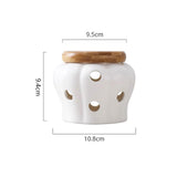 Maxbell Porcelain Garlic Keeper Pumpkin Shaped for Housewarming Gift Household Party
