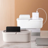 Maxbell Cables Storage Box Practical Cables Organizer Box for Computer Tabletop Khaki