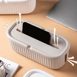 Maxbell Cables Storage Box Practical Cables Organizer Box for Computer Tabletop Khaki