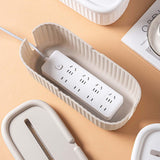 Maxbell Cables Storage Box Practical Cables Organizer Box for Computer Tabletop Khaki