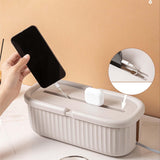 Maxbell Cables Storage Box Practical Cables Organizer Box for Computer Tabletop Khaki