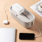 Maxbell Cables Storage Box Practical Cables Organizer Box for Computer Tabletop Khaki