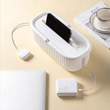 Maxbell Cables Storage Box Practical Cables Organizer Box for Computer Tabletop White