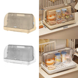 Maxbell Dustproof Cup Holder Desktop Cup Storage Rack for Dishes Chopsticks Tea Cups Cream Color