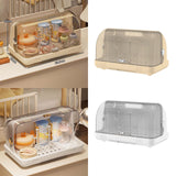 Maxbell Dustproof Cup Holder Desktop Cup Storage Rack for Dishes Chopsticks Tea Cups Cream Color