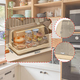 Maxbell Dustproof Cup Holder Desktop Cup Storage Rack for Dishes Chopsticks Tea Cups Cream Color