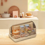 Maxbell Dustproof Cup Holder Desktop Cup Storage Rack for Dishes Chopsticks Tea Cups Cream Color