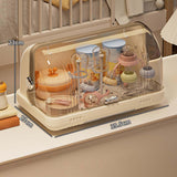 Maxbell Dustproof Cup Holder Desktop Cup Storage Rack for Dishes Chopsticks Tea Cups Cream Color