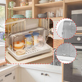 Maxbell Dustproof Cup Holder Desktop Cup Storage Rack for Dishes Chopsticks Tea Cups White