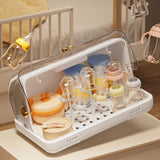 Maxbell Dustproof Cup Holder Desktop Cup Storage Rack for Dishes Chopsticks Tea Cups White