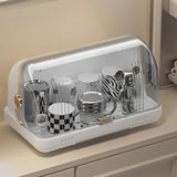 Maxbell Dustproof Cup Holder Desktop Cup Storage Rack for Dishes Chopsticks Tea Cups White