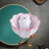 Maxbell Ceramic Tea Cup with Tea Pet Traditional for Teahouse Restaurant Living Room Style C