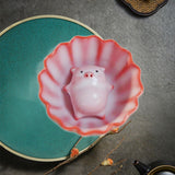 Maxbell Ceramic Tea Cup with Tea Pet Traditional for Teahouse Restaurant Living Room Style D