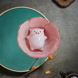 Maxbell Ceramic Tea Cup with Tea Pet Traditional for Teahouse Restaurant Living Room Style E