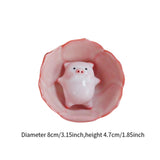 Maxbell Ceramic Tea Cup with Tea Pet Traditional for Teahouse Restaurant Living Room Style E