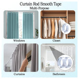 Maxbell Curtain Rod Tape Glide Clear Smooth Sliding Silent for Bedroom Home Bathroom