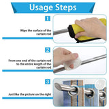 Maxbell Curtain Rod Tape Glide Clear Smooth Sliding Silent for Bedroom Home Bathroom