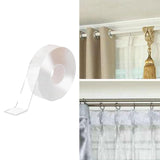 Maxbell Curtain Rod Tape Glide Clear Smooth Sliding Silent for Bedroom Home Bathroom