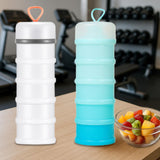 Maxbell 2 Pieces Protein Powder Containers Milk Powder Container for Office Exercise White and Blue