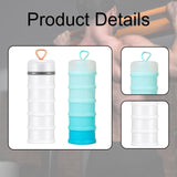 Maxbell 2 Pieces Protein Powder Containers Milk Powder Container for Office Exercise White and Blue