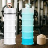 Maxbell 2 Pieces Protein Powder Containers Milk Powder Container for Office Exercise White and Blue