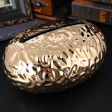 Maxbell Tissue Box Holder Egg Shaped Novelty Sturdy Stylish for Hotel Bathroom Decor Gold